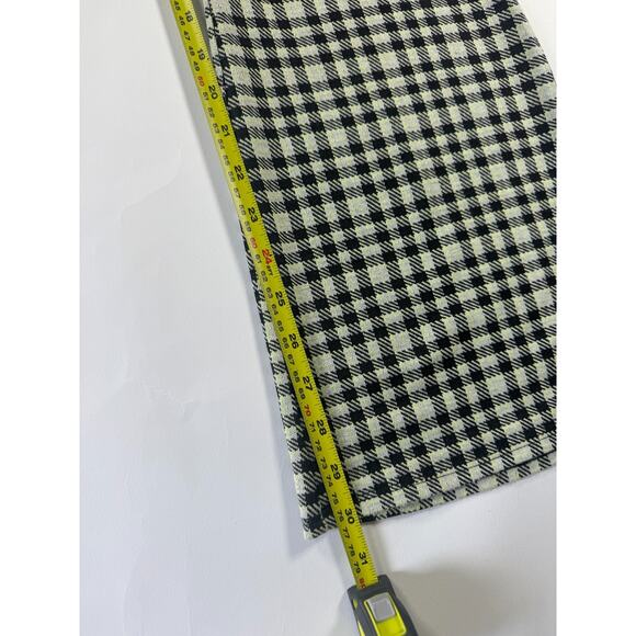 ASOS Green and Black Plaid Pants, Flare, Split sides Size 6 - Picture 4 of 5